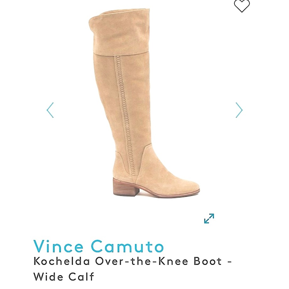 Vince Camuto Kochrlda over-the-knee wide calf boots tan suede